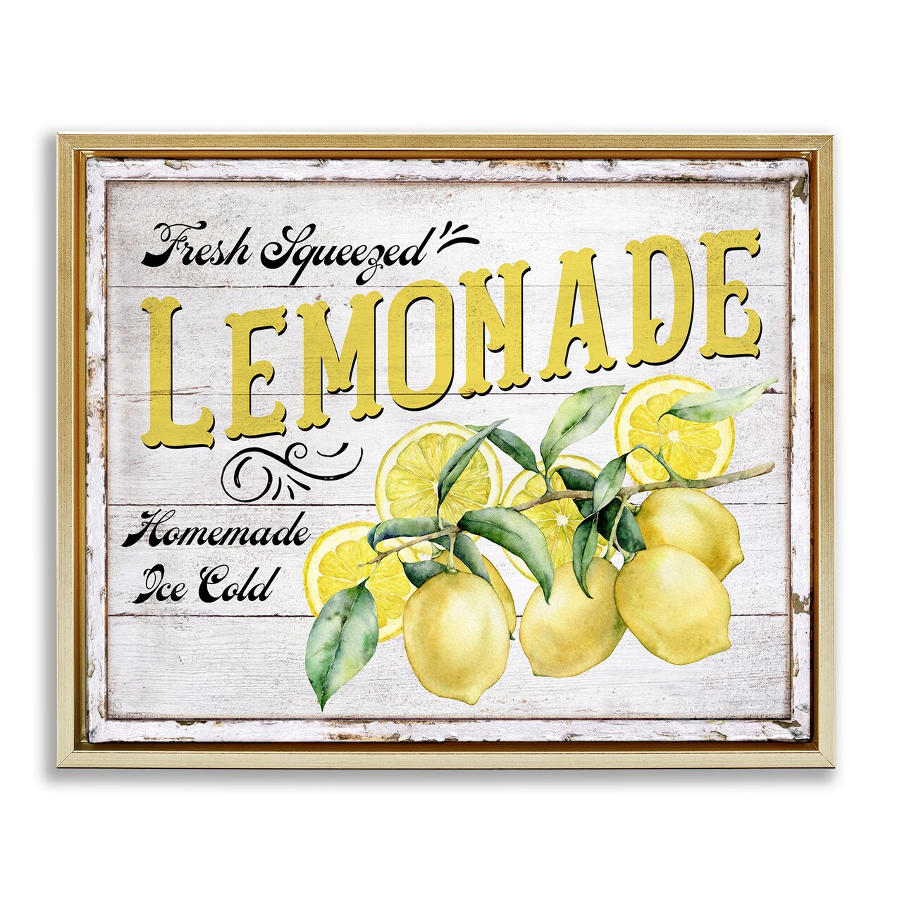 Stupell Industries Fresh Squeezed Lemonade Floater Framed Canvas Wall Art Design by Creatif Belle
